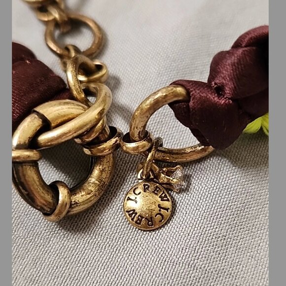 J. Crew Collection Fall 2013 Fabric Rope Rhinestone Gem Statement Necklace - Picture 5 of 10